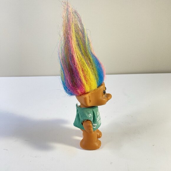 LUCKY LOTTERY TROLL RAINBOW HAIR 3" Russ Troll Doll VINTAGE - Picture 4 of 7